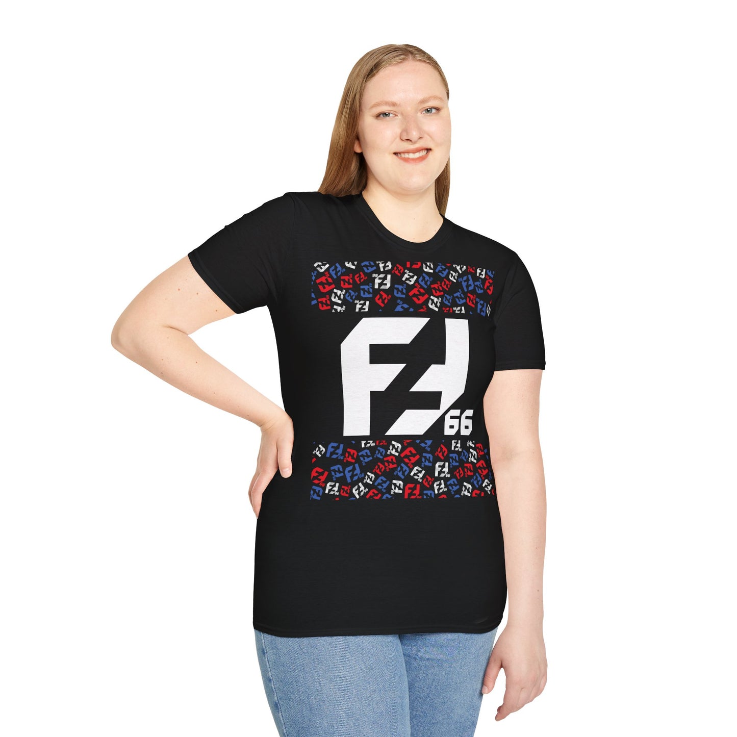 Fredrik Lindgren White Logo - Pattern - Softstyle T-Shirt