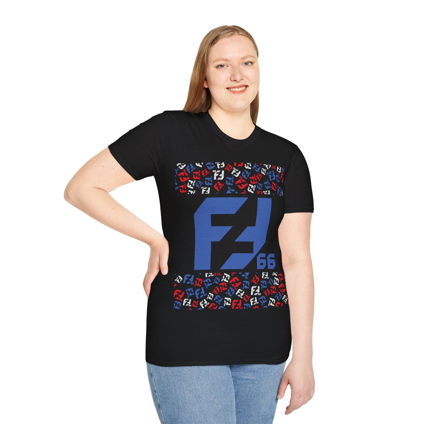 Fredrik Lindgren Blue Logo - Pattern - Softstyle T-Shirt