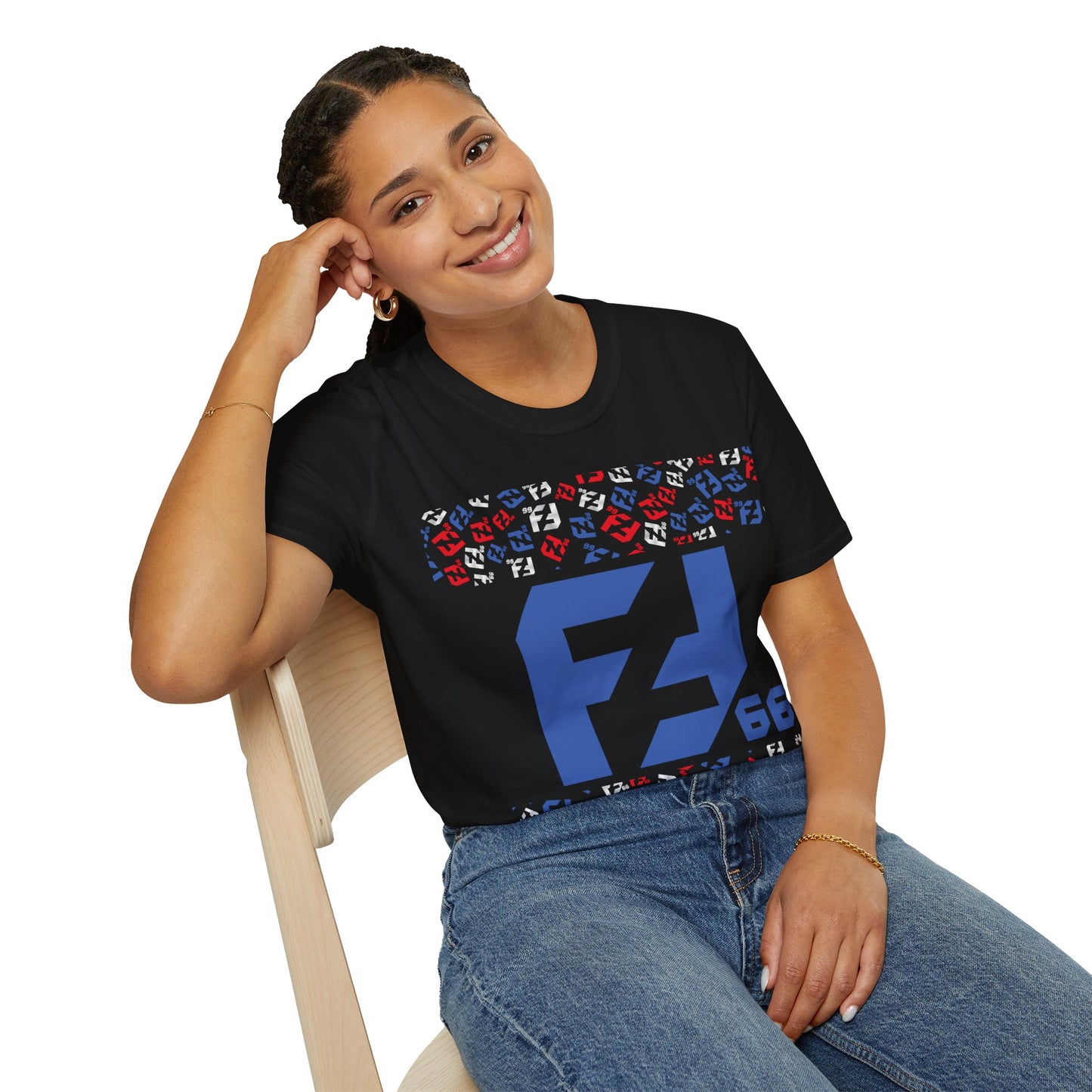 Fredrik Lindgren Blue Logo - Pattern - Softstyle T-Shirt