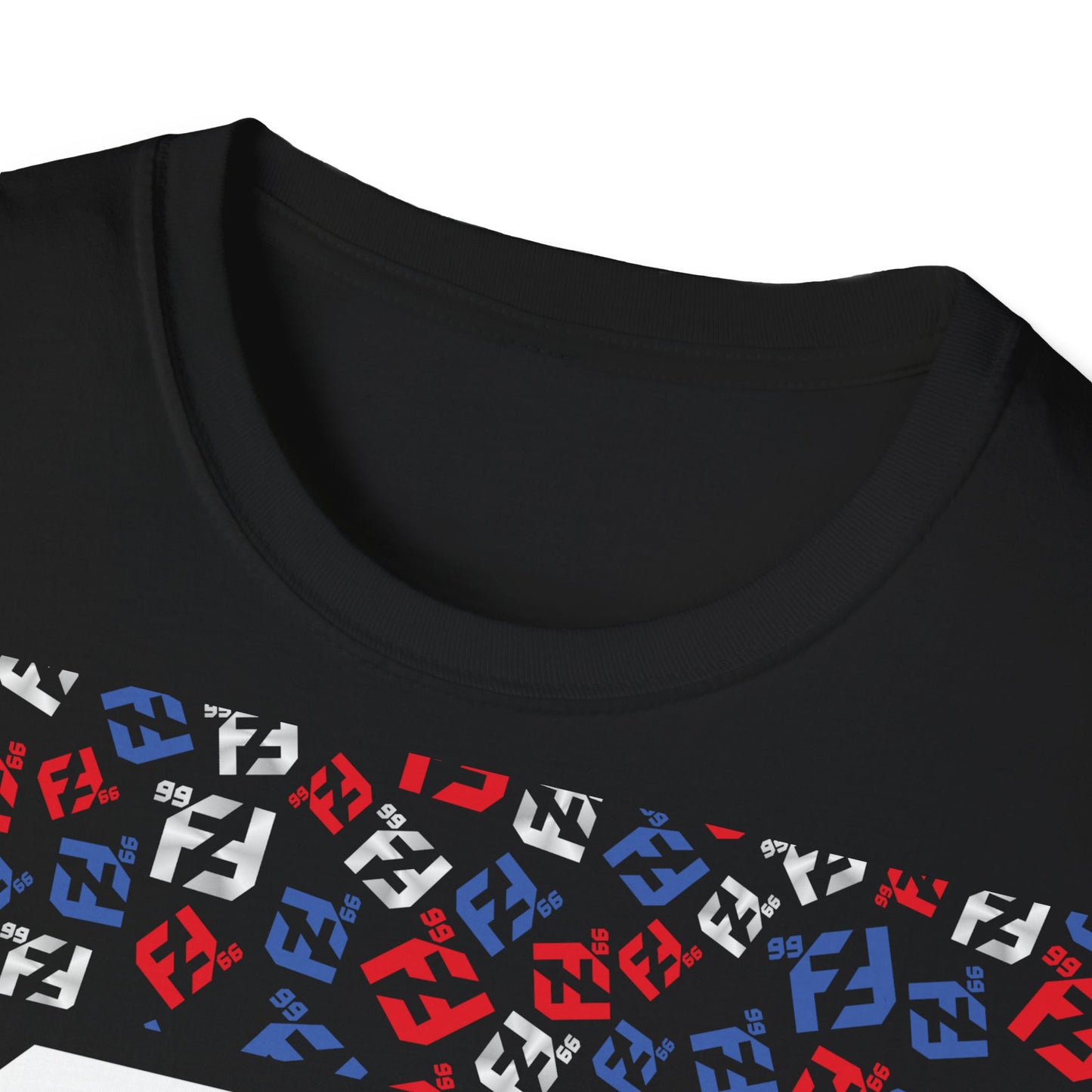 Fredrik Lindgren White Logo - Pattern - Softstyle T-Shirt