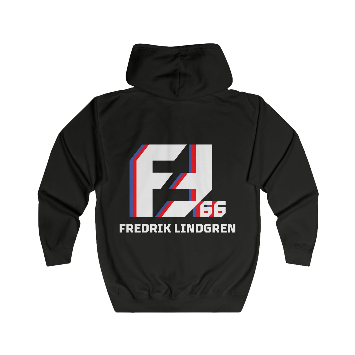 Fredrik Lindgren Logos Hoddie Full Zip Hoodie Black, Blue, Red