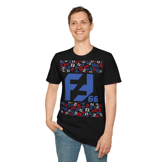 Fredrik Lindgren Blue Logo - Pattern - Softstyle T-Shirt