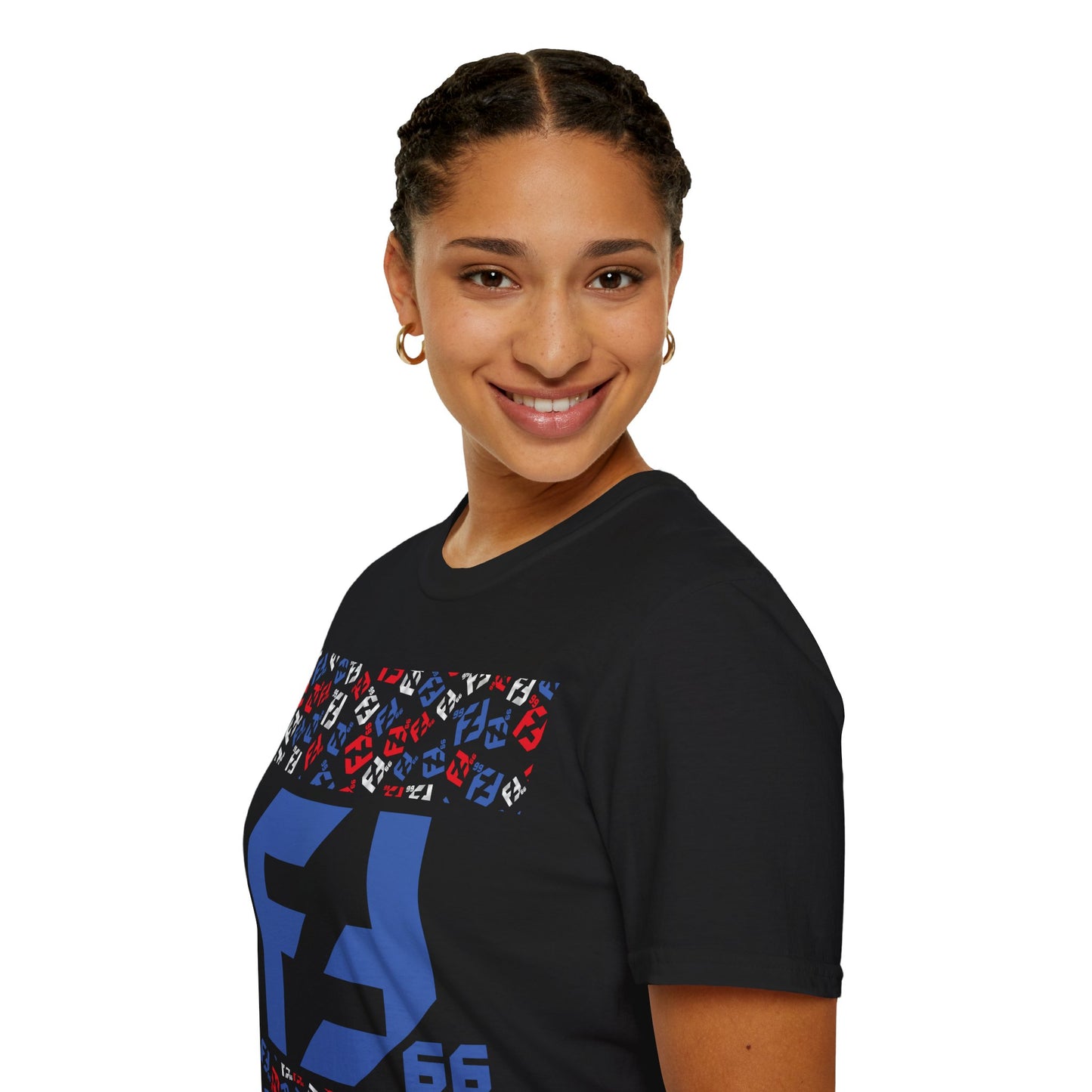 Fredrik Lindgren Blue Logo - Pattern - Softstyle T-Shirt